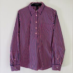 Ralph Lauren Pink and Blue Striped Casual Shirt Large